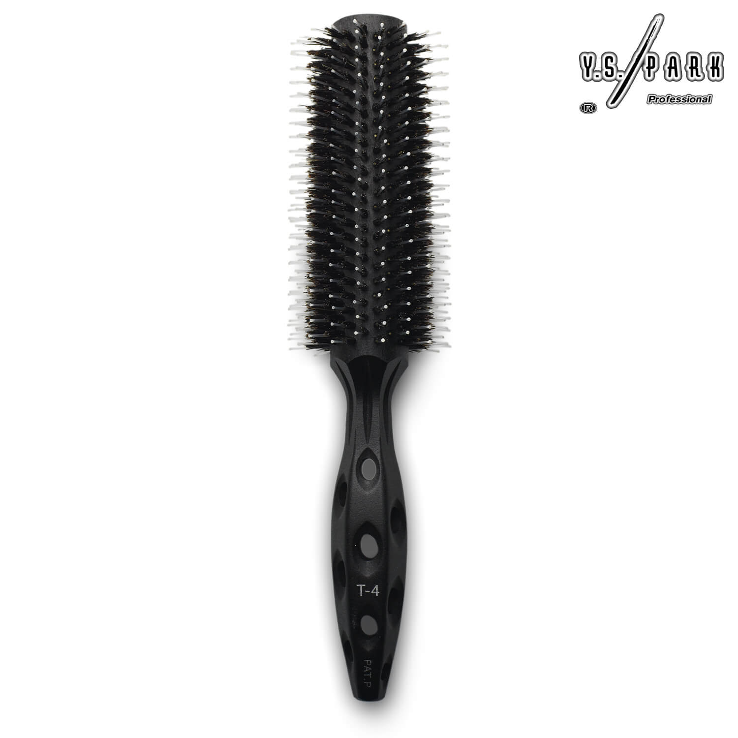 brosse yspark noir en poils de sanglier et nylon tiger t4 pour brushing and lissage de cheveux