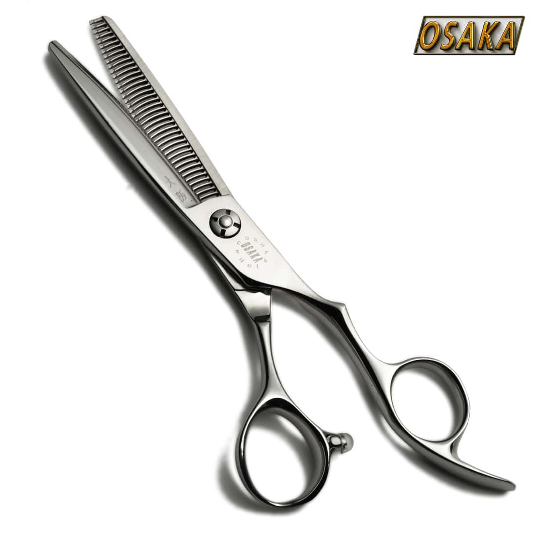 Ciseaux sculpteurs OSAKA FADER 30 dents, avec manche ergonomique pour coiffeur, idéals pour effiler et fondre les cheveux en douceur.