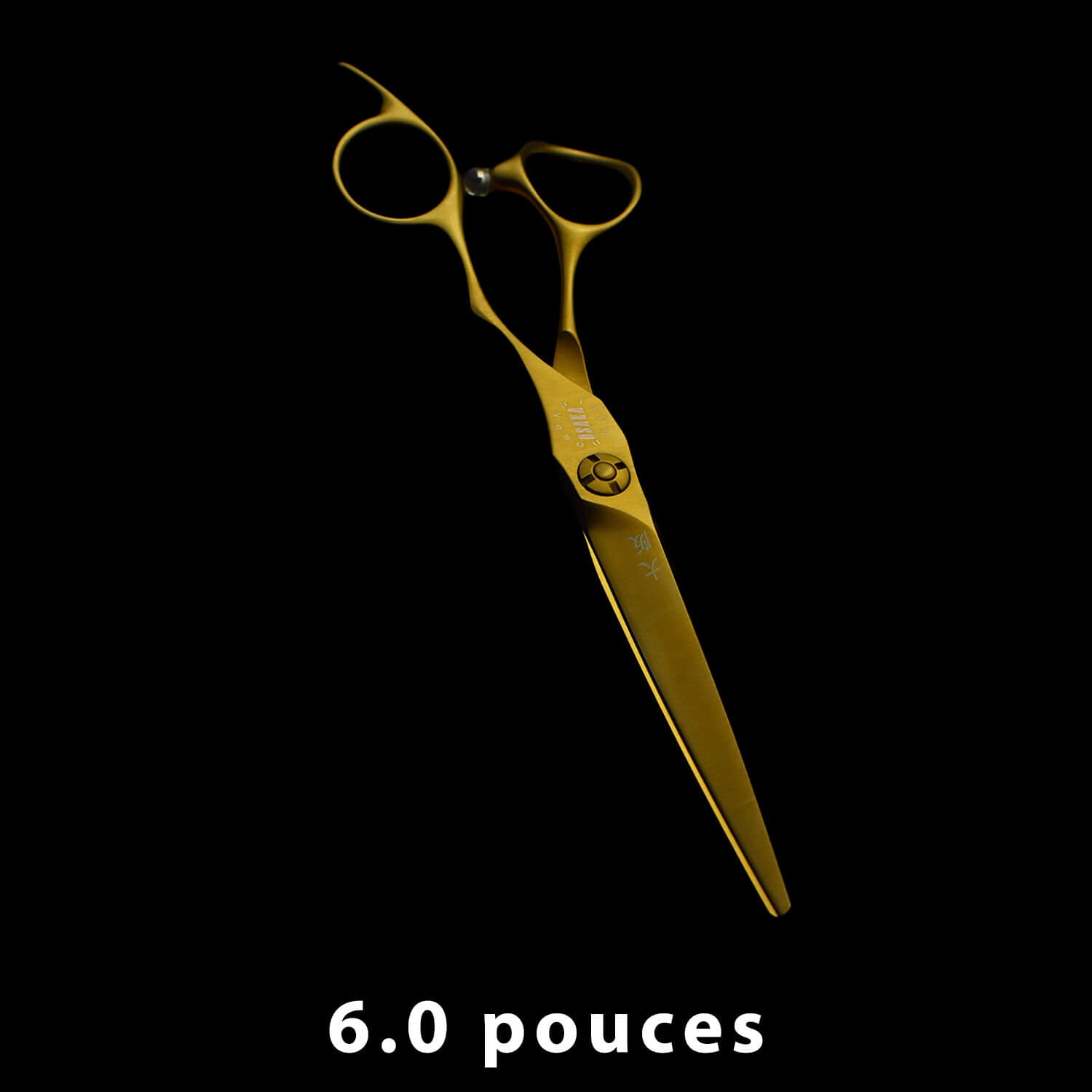 Ciseaux OSAKA MT Gold 6.0 pouces – lame droite en finition or, vis stylisée et manche ergonomique doré
