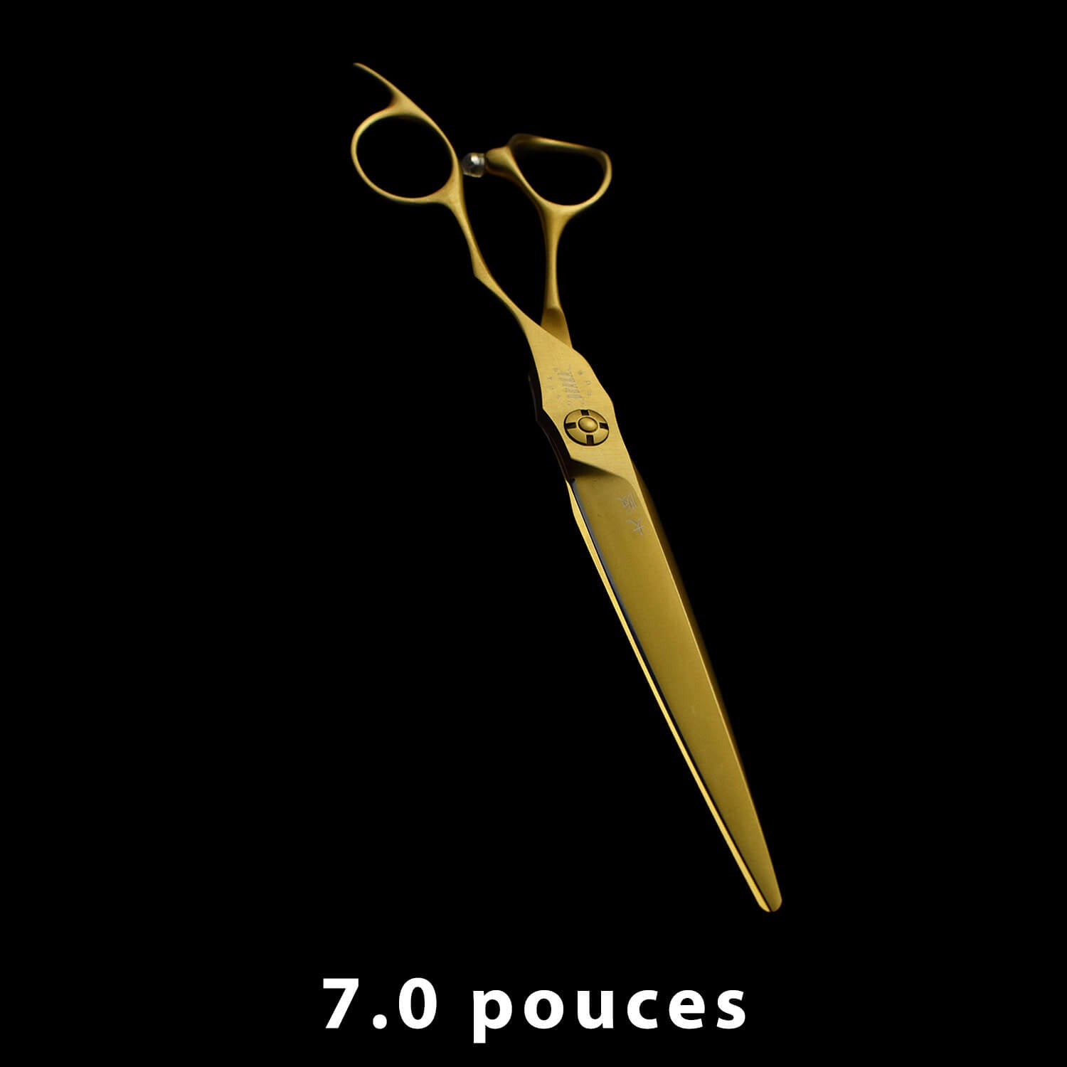 Ciseaux OSAKA MT Gold 7.0 pouces – lame extra-longue en finition dorée, vis design et manche ergonomique stylisé