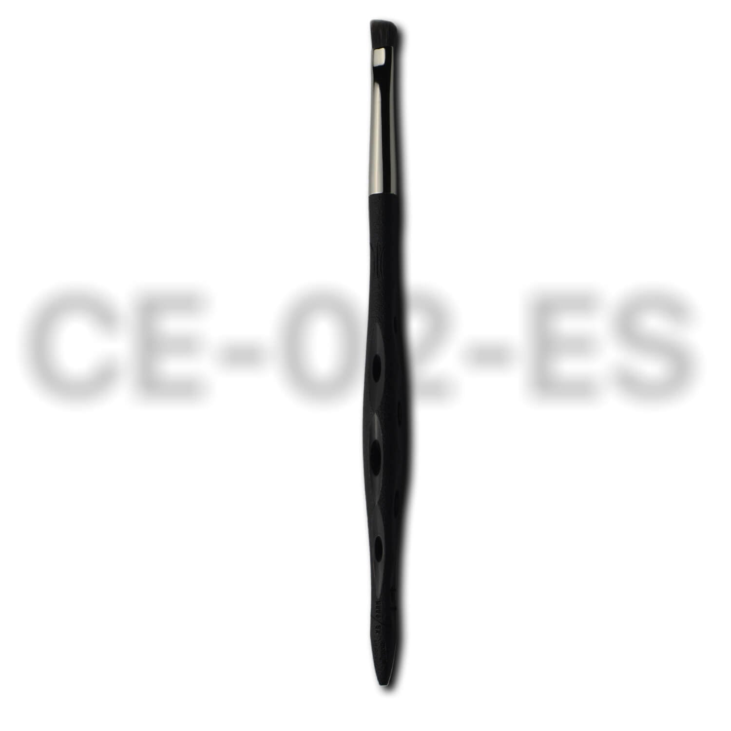 Pinceau de maquillage Y.S.PARK CE-02-ES avec manche ergonomique effet noir et embout plat arrondi, conçu pour l'application précise d'ombres à paupières ou de correcteur sur les zones délicates du visage.