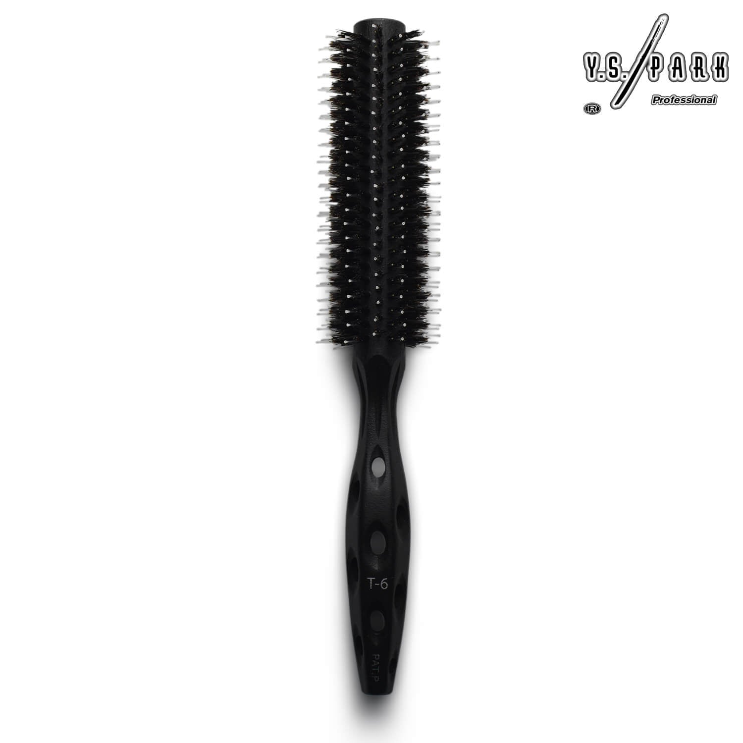 brosse yspark noir en poils de sanglier et nylon tiger t5 pour brushing and lissage de cheveux 