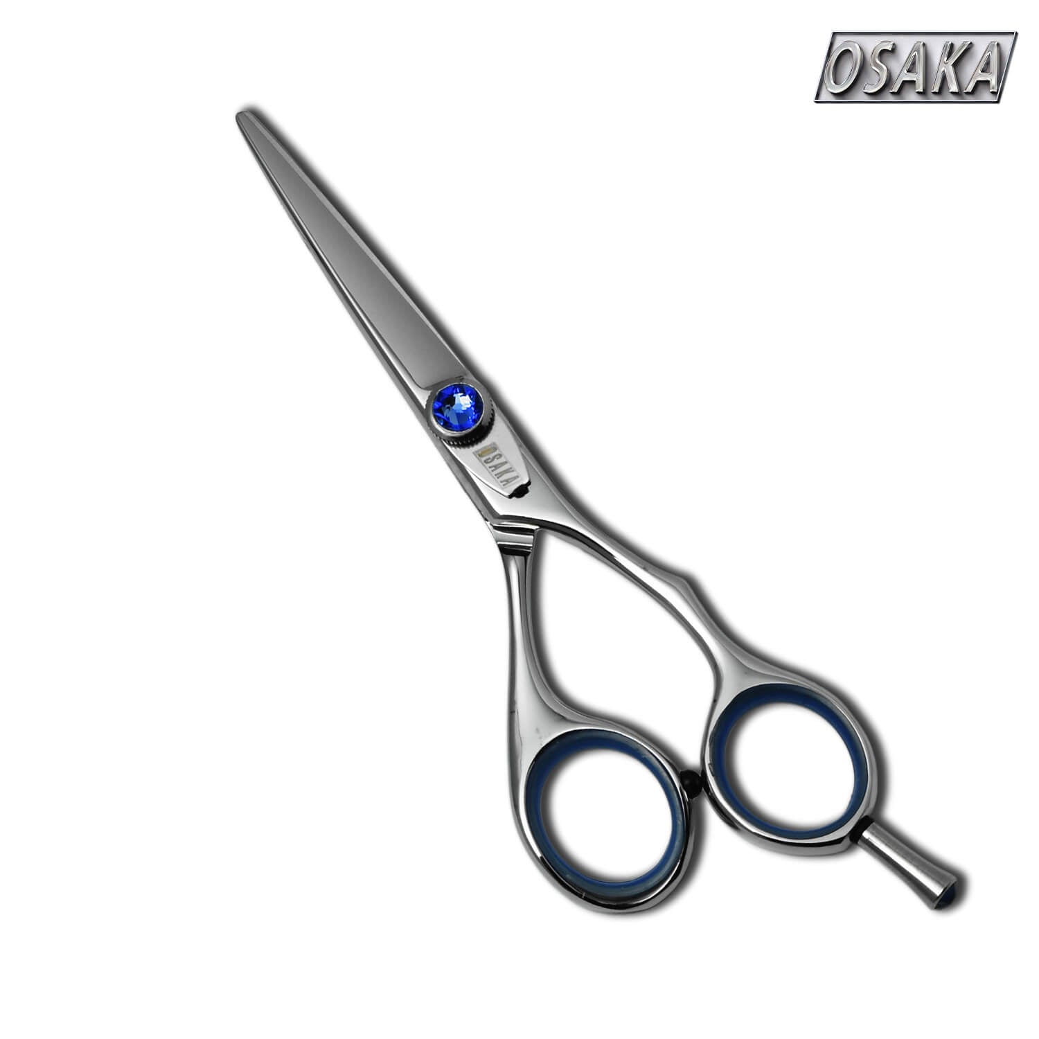 ciseaux osaka a7 avec vis bleu foncé, lame fine faite pour la précision de coupe et le piquetage en salon de coiffure.