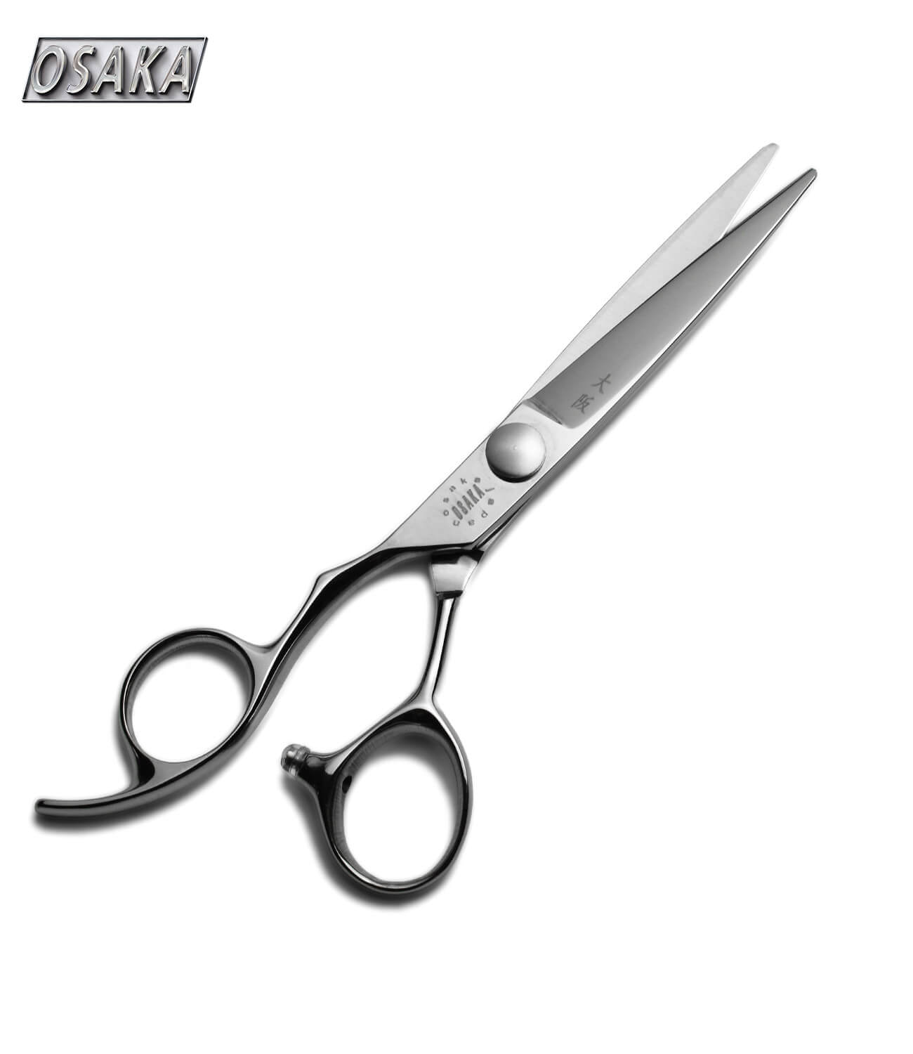 ciseaux osaka gauchers kagami avec lame épaisse pour le couper glisser et l'effilage des cheveux. Le manche est ergonomique et permet une prise en main naturelle. 