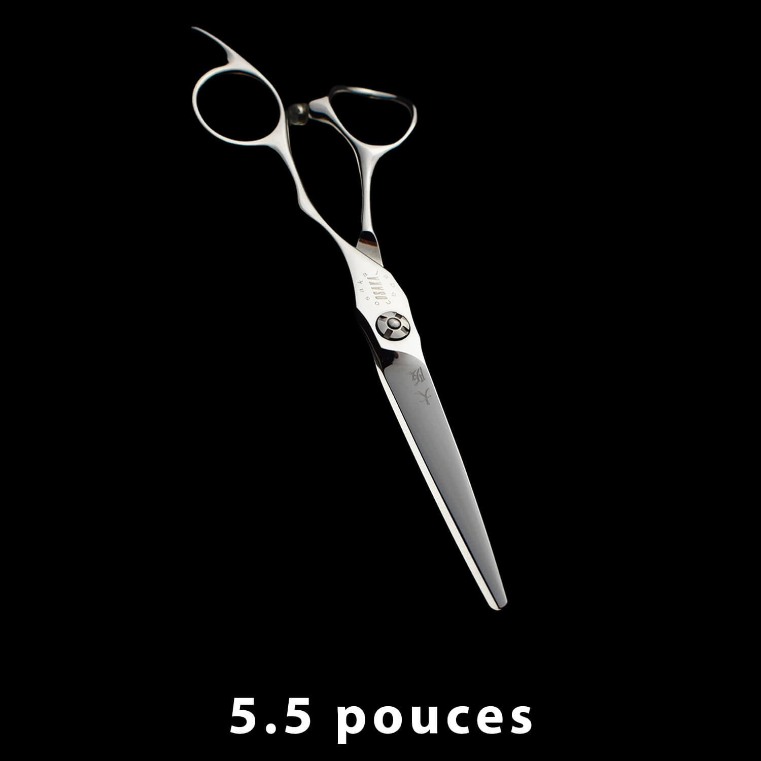 Ciseaux de coiffure OSAKA MT 6.5 pouces – lame droite longue et fine, acier brillant, vis design et manche ergonomique avec repose-doigt allongé