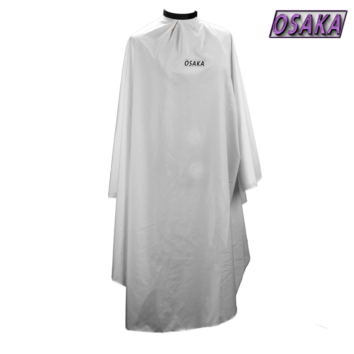 peignoir cape de coupe osaka eguard made in japan en blanc avec soie de synthèse déperlant et col antibactérien