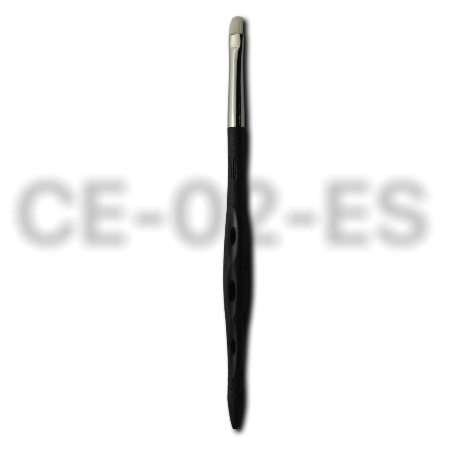 Pinceau de maquillage Y.S.PARK CE-02-ES avec manche ergonomique effet noir et embout plat arrondi, conçu pour l'application précise d'ombres à paupières ou de correcteur sur les zones délicates du visage.