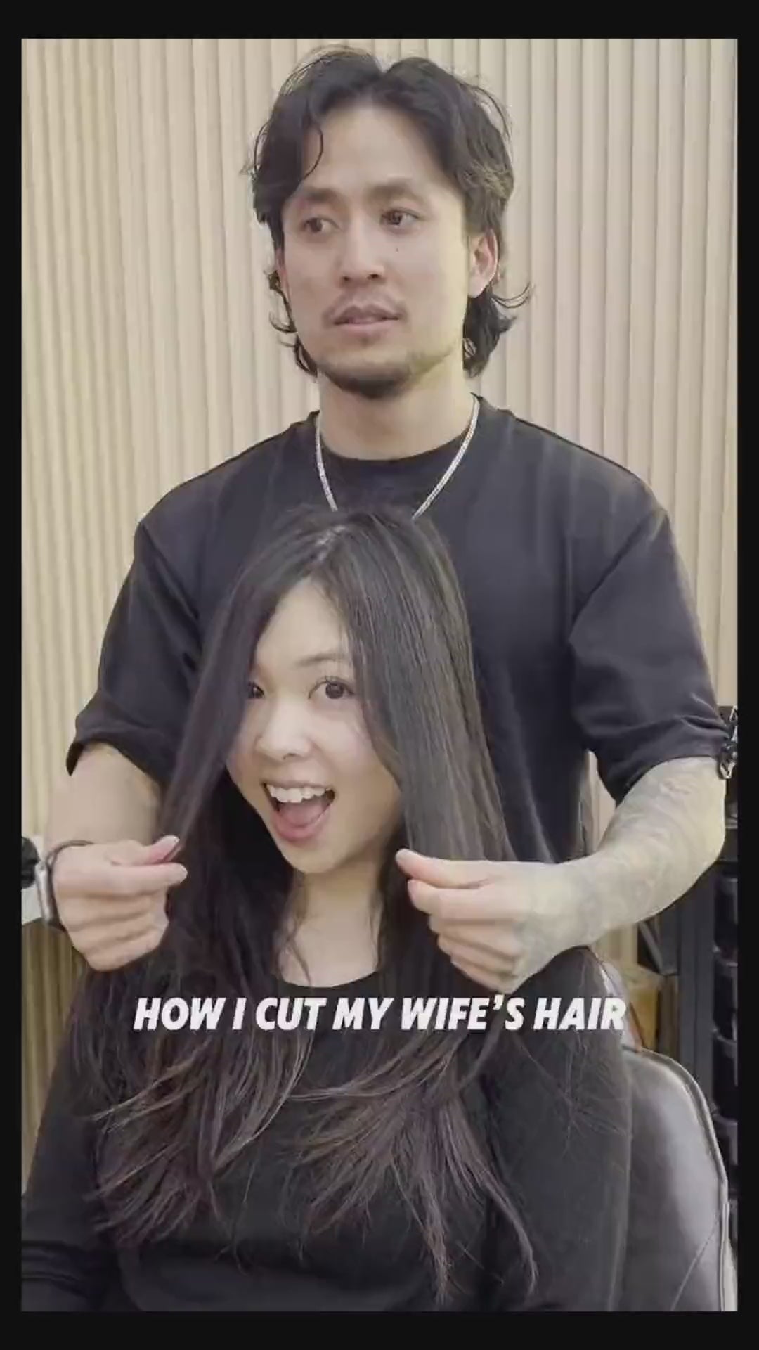 Vidéo montrant les ciseaux osaka en action sur la femme de rich tran le coiffeur australien